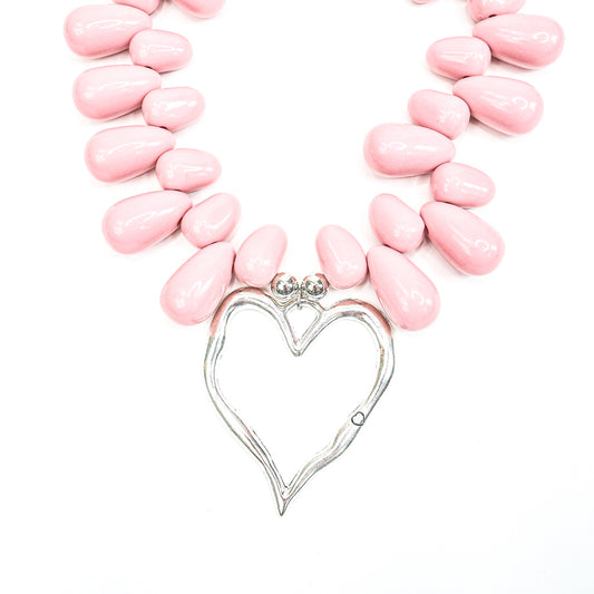Bubblegum Heartbeat Statement Necklace