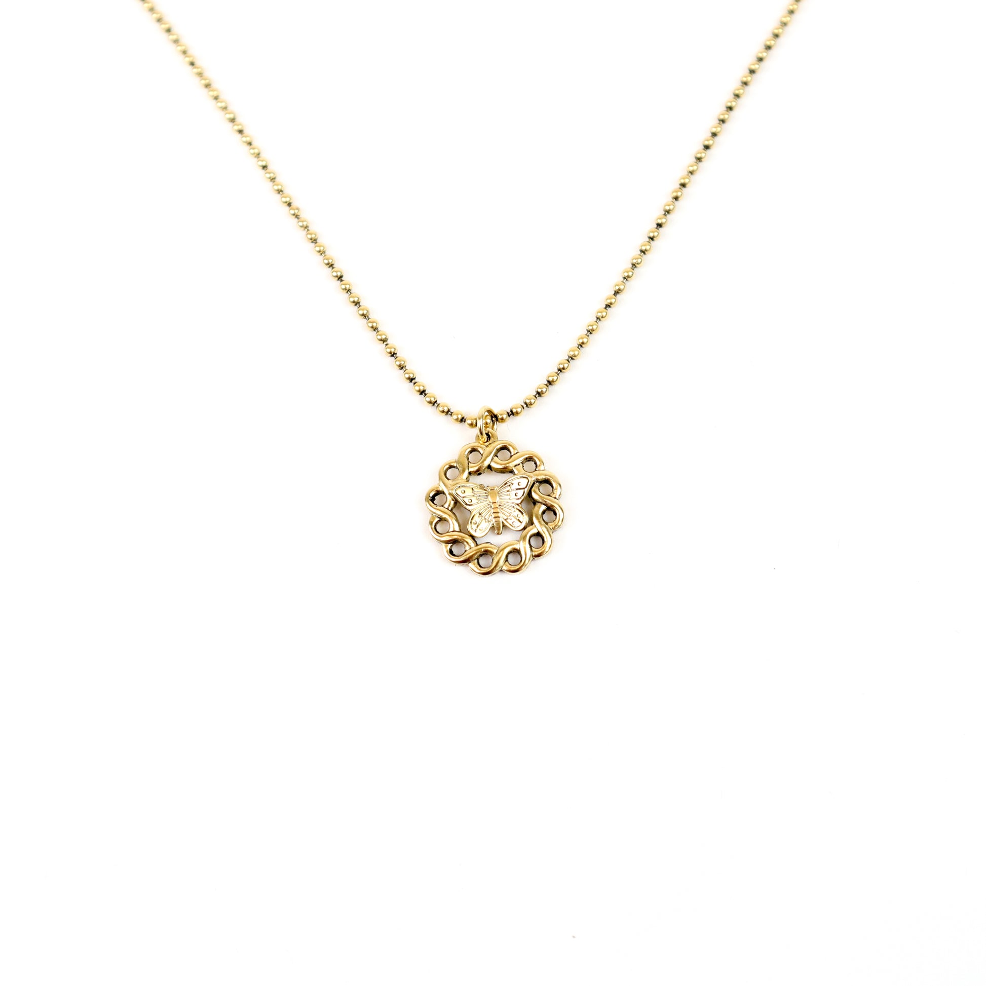 Delicate Butterfly Medallion Necklace