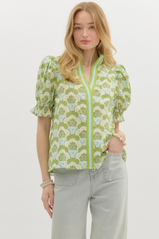 Callie Smocked Sleeve Top