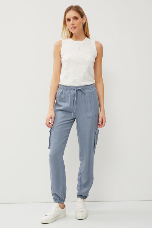 Cargo Snapped Drawstring Pant