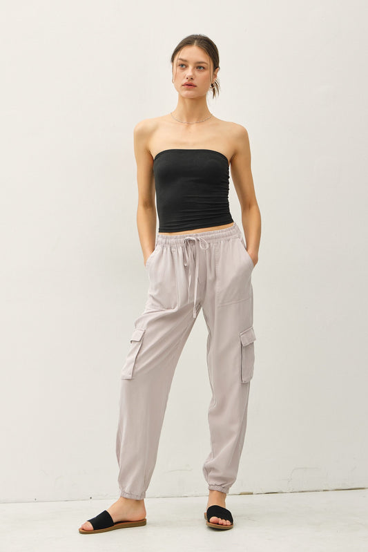 Cargo Snapped Drawstring Pant 