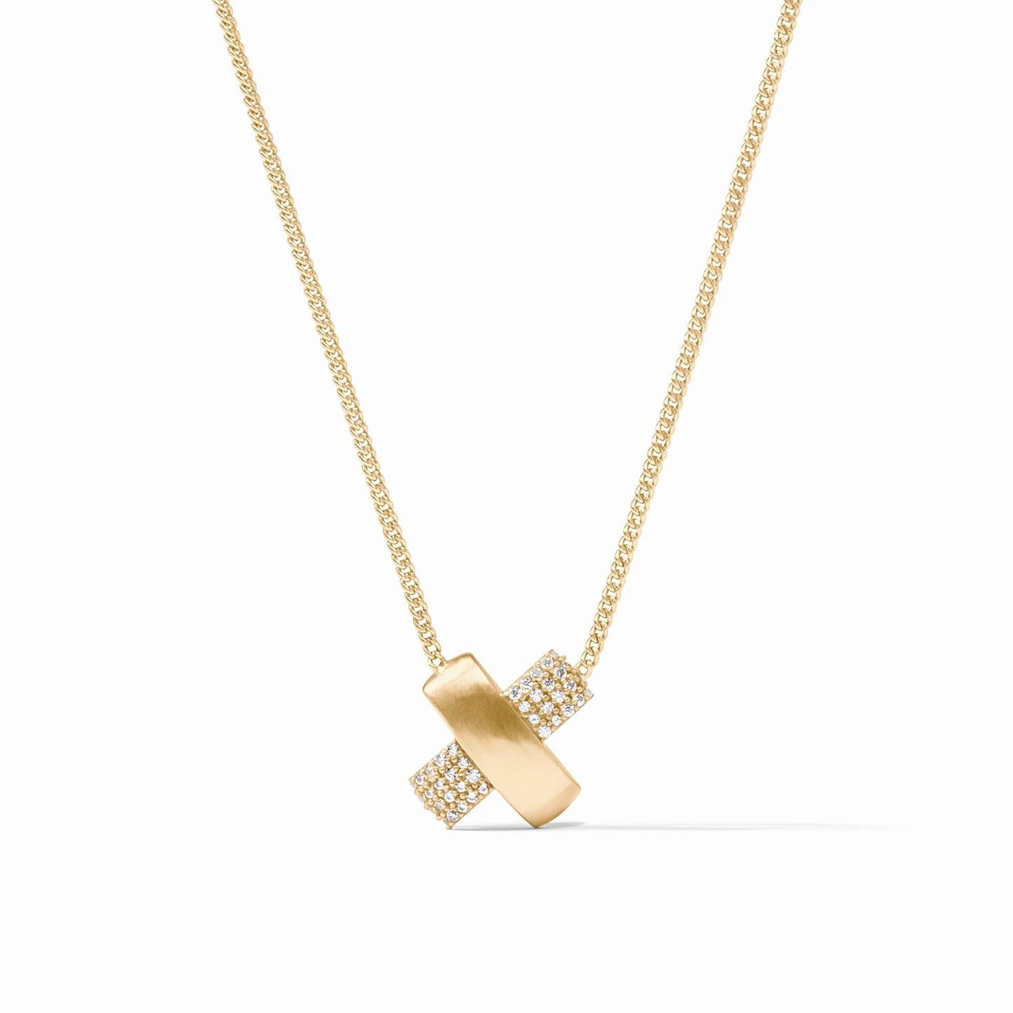 Julie Vos Catalina Pave X Delicate Necklace - Gold