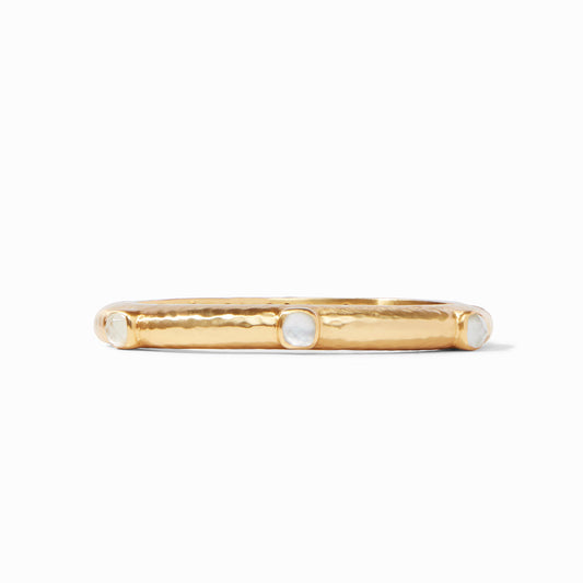 Catalina Hinge Bangle - Gold - Iridescent Clear