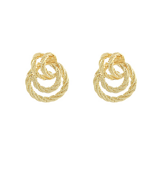 Gold Twisted Rope door knocker earrings