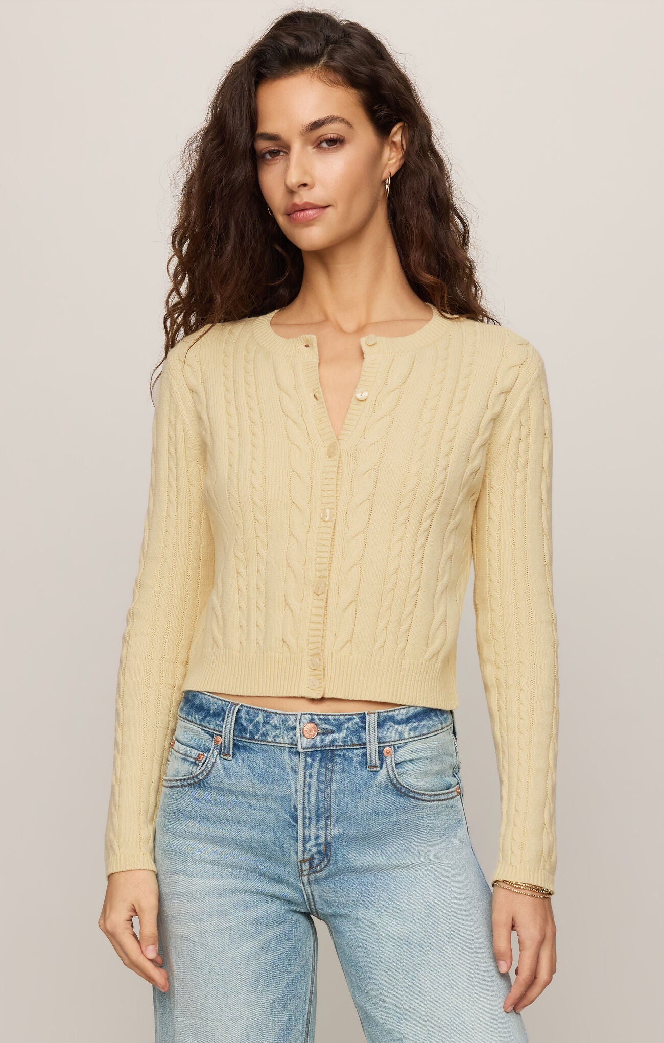 Cera Long Sleeve Cardigan long sleeve cable knit 