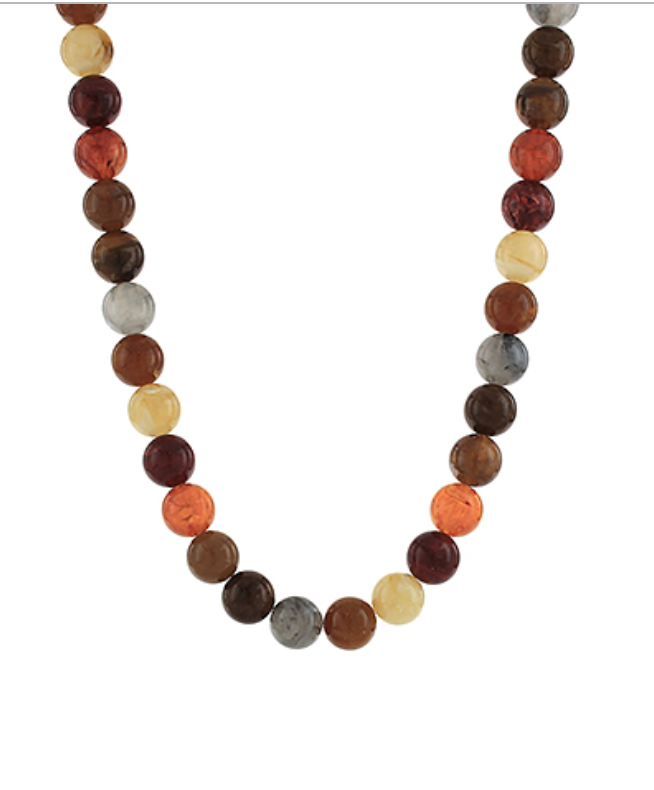 Colorful Marble Bead Necklace featuring a vibrant mix of marble beads in various colors, showcasing a stylish, handcrafted design.