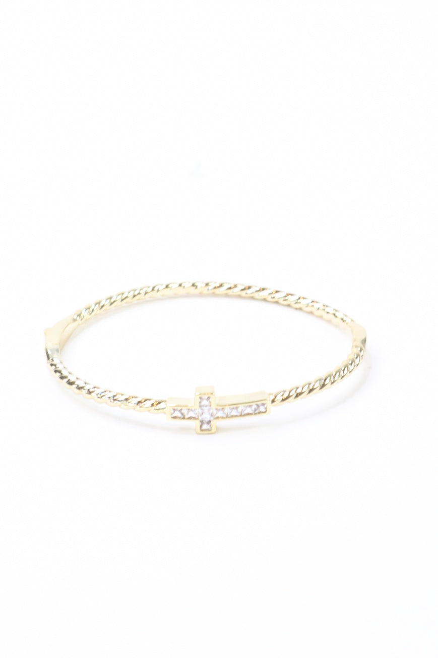 Gold Twist Bar Bangle