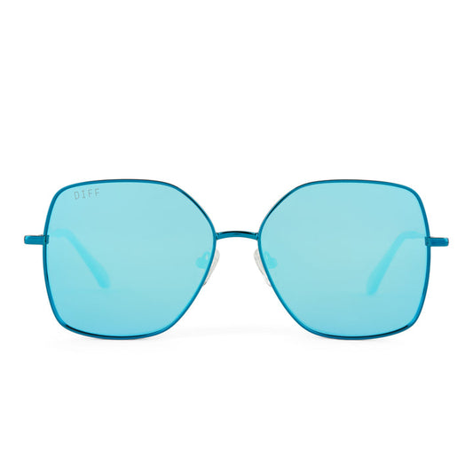 DIFF Iris Turquoise Metallic Sunglasses