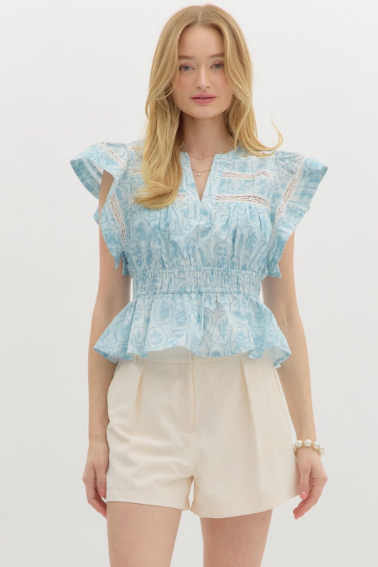 Delilah Flutter Sleeve Top