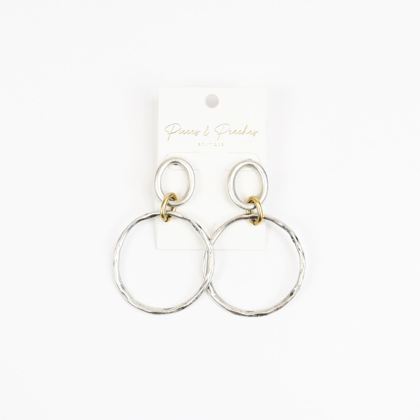 DualToneHammeredHoopEarrings