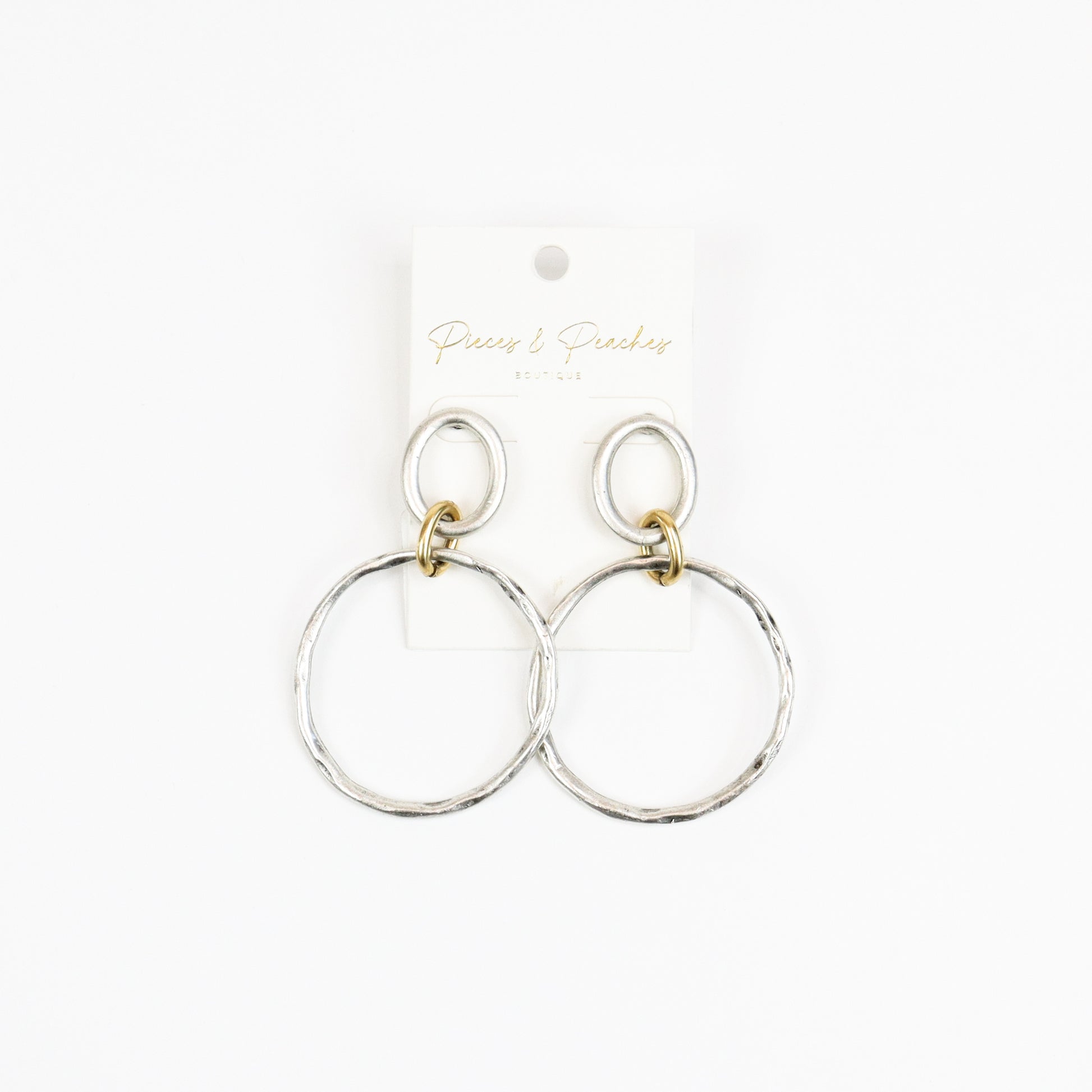 DualToneHammeredHoopEarrings