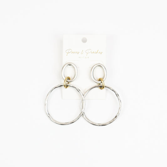DualToneHammeredHoopEarrings