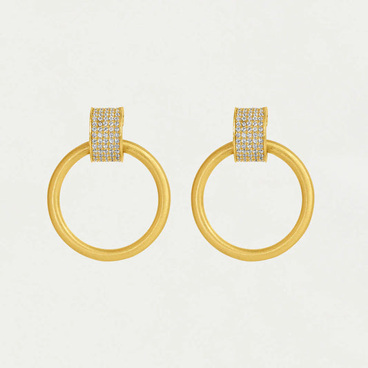 Petite Pave Drop Hoops