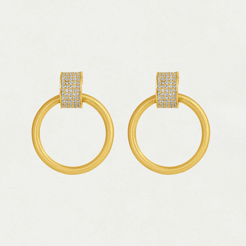 Petite Pave Drop Hoops