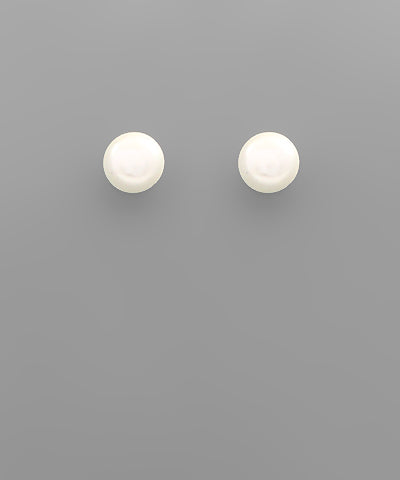 Selene 10mm White Pearl Stud Earrings