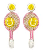 Tennis Racket Bead Earrings