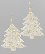 White Winter Earrings