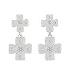 Textured Double Cross Earring