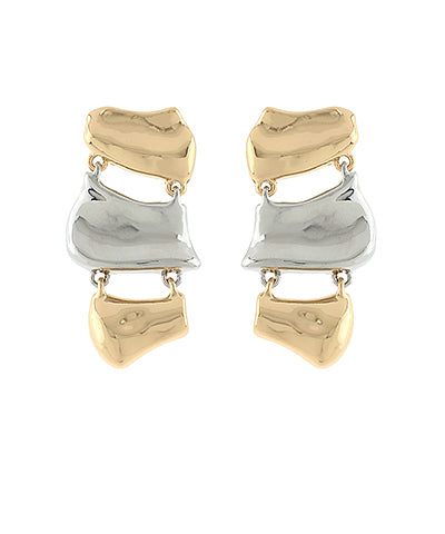 Corinne Two Tone Linked Organic Earrings