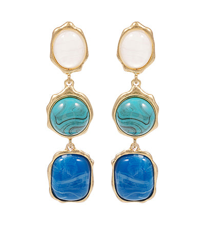 Isolde Linear Stone Drop Earrings
