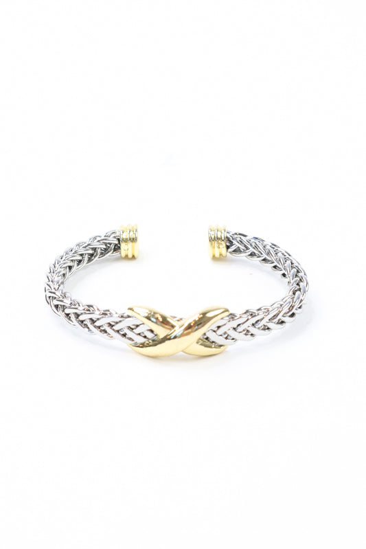 Golden Wave Woven Cuff Bracelet