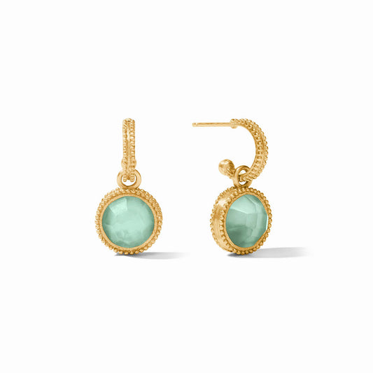 Fleur-de-Lis Hoop & Charm Earring - Gold