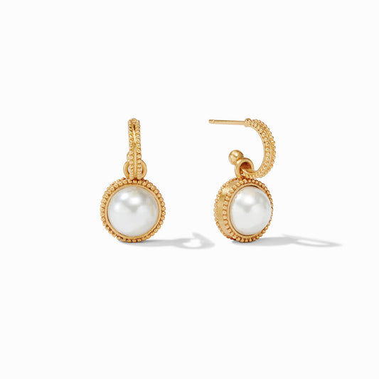 Fleur-de-Lis Hoop & Charm Earring - Gold