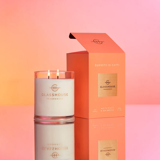 Glasshouse Sunsets in Capri Candle Lit