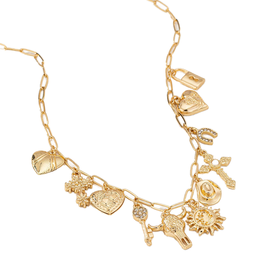 Golden Rodeo Charm Necklace