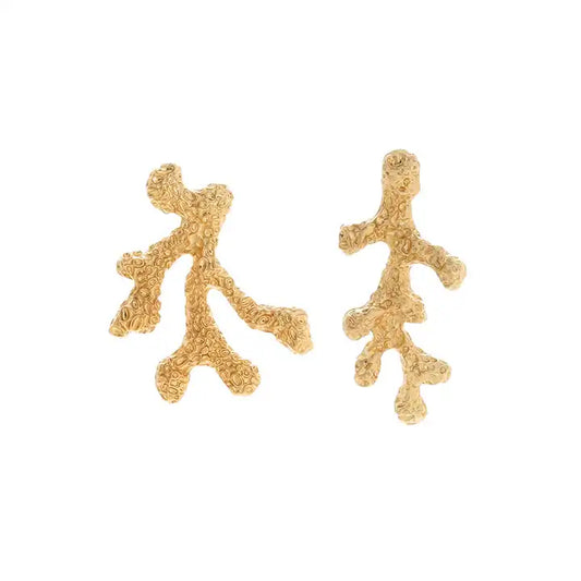 Golden Coral Reef Earrings