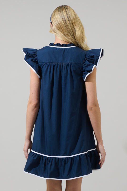 Hayden Navy Flutter Dress