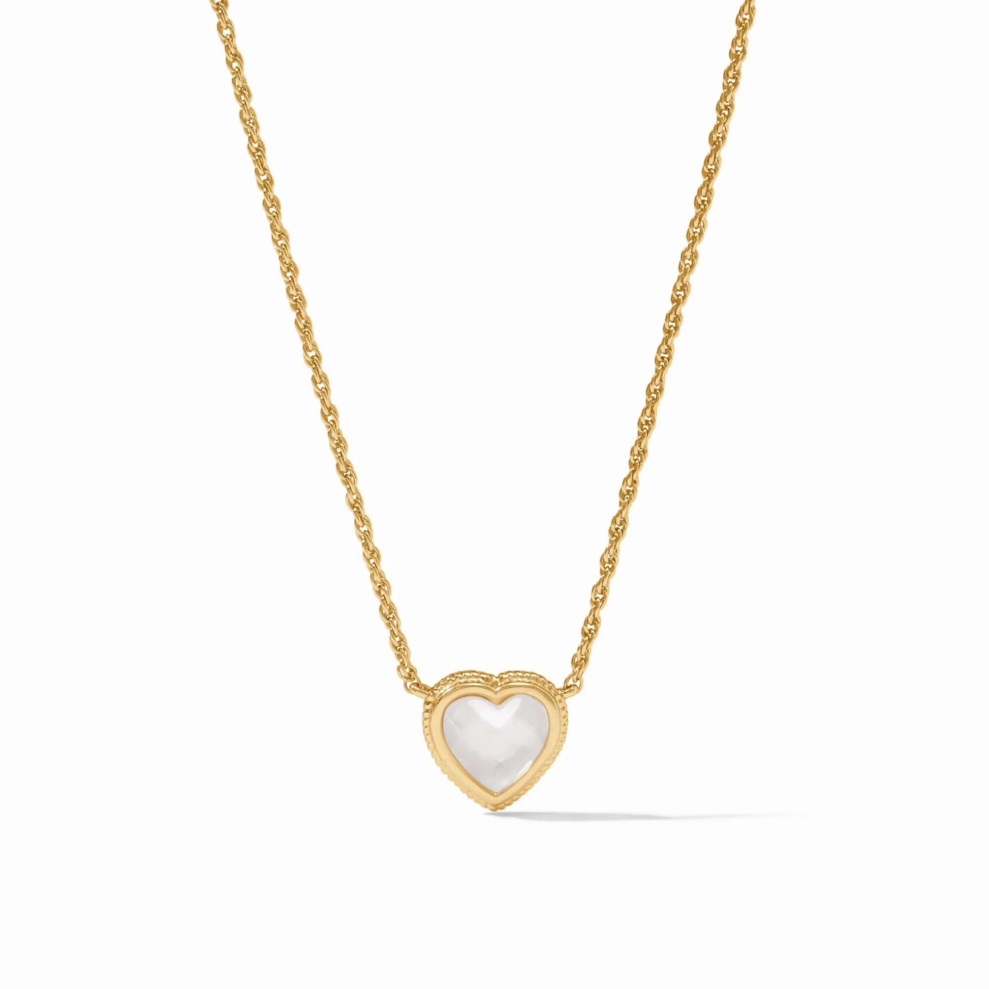 Julie Vos HeartDelicateNecklace_IridescentClearCrystal