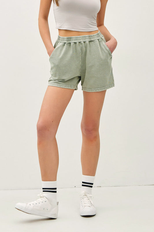 High-rise pull-on shorts with a soft touch feel and side pockets for everyday ease.