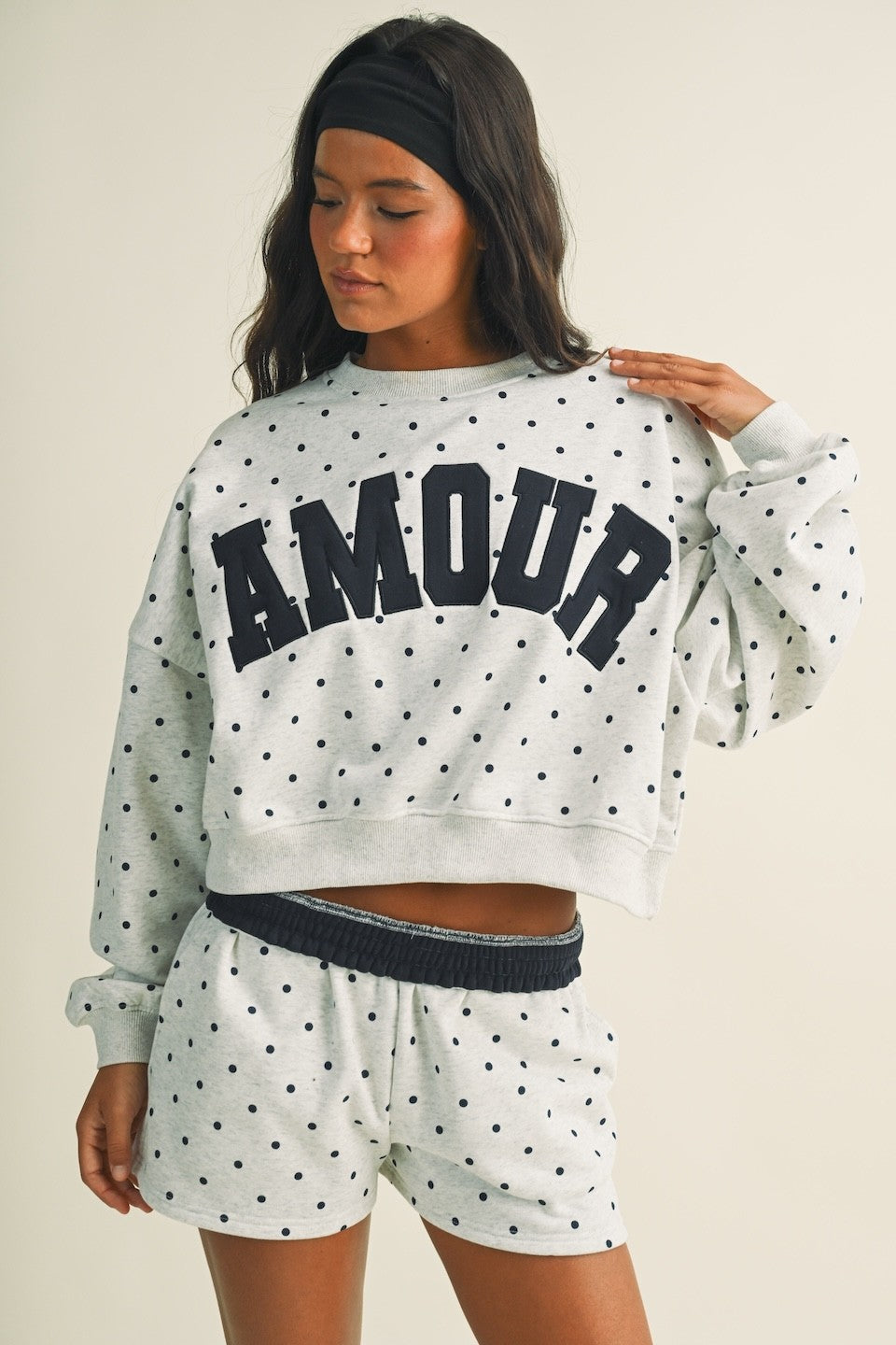 Amour Varsity Polka Dot Sweatshirt