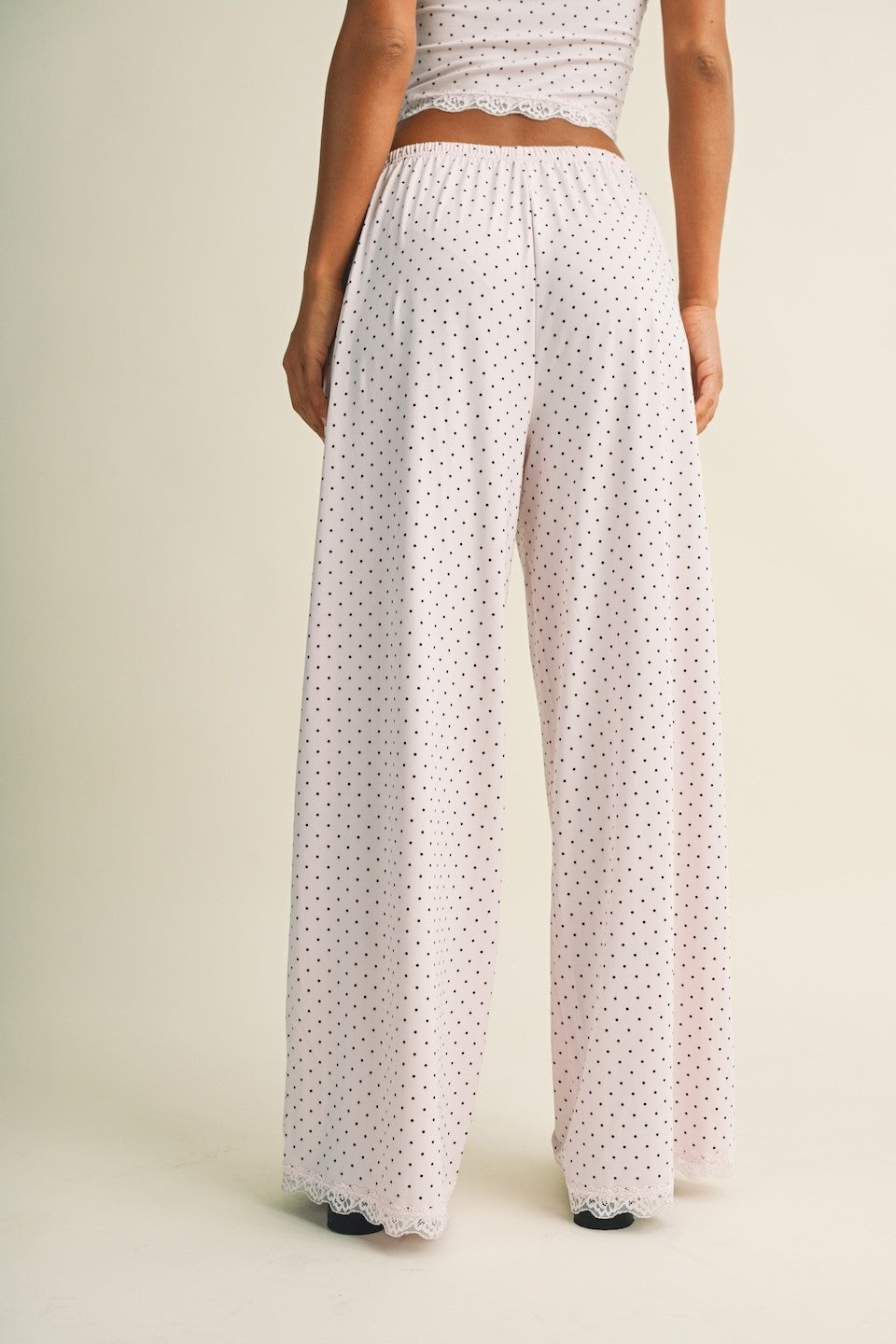 The Sweetheart Lace-Trim Wide-Leg Sweatpants