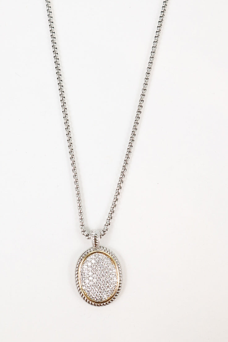 Halo Oval Necklace