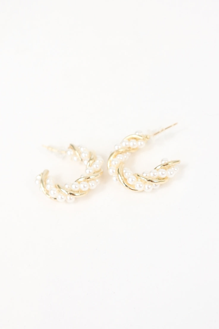 Pearl Twist Hoops