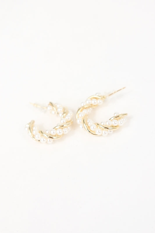 Pearl Twist Hoops