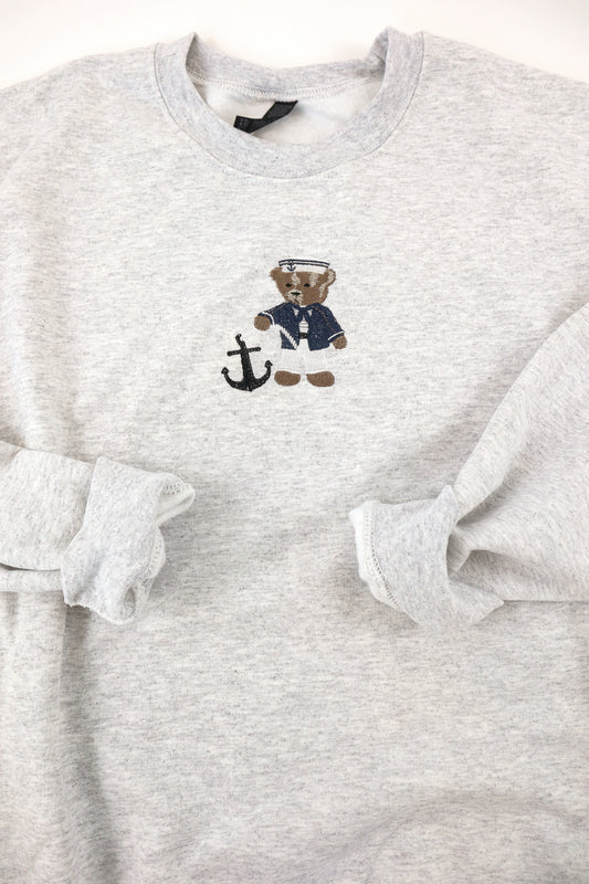 Sailor Bear Embroidery Sweatshirt