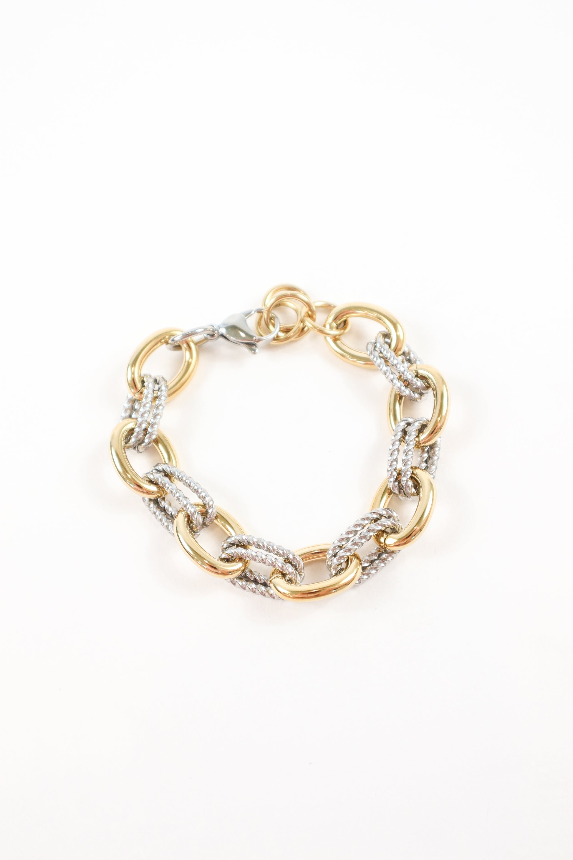 Mixed metal statement bracelet with lobster clasp