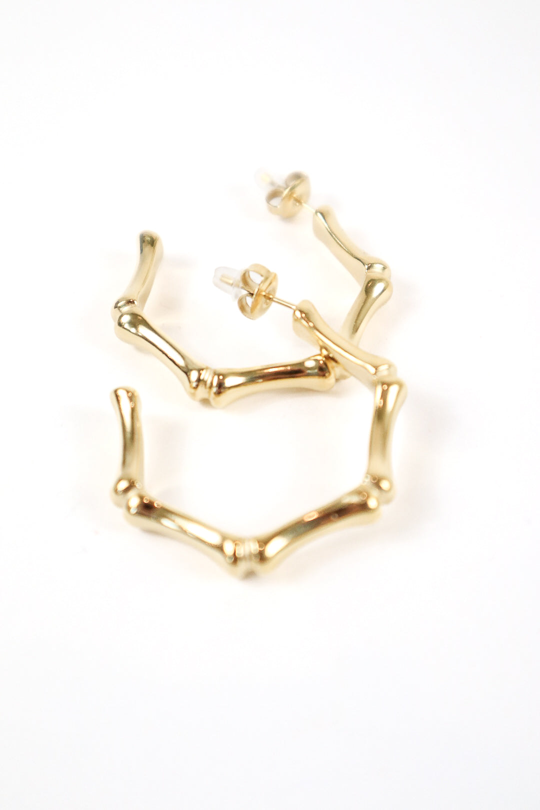 Golden Bamboo Hoops