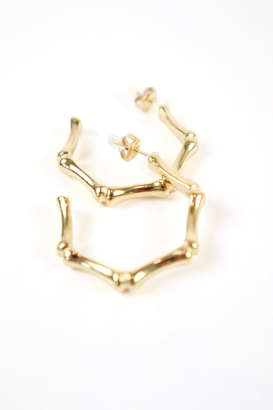 Golden Bamboo Hoops