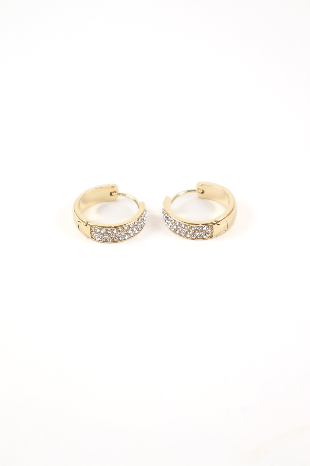 Celeste Pavé Gold Huggie Earrings