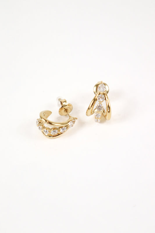 Lumière Twist Gold Crystal Earrings