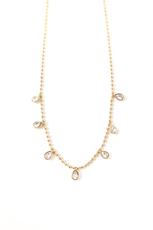 Golden Dewdrop Charm Necklace