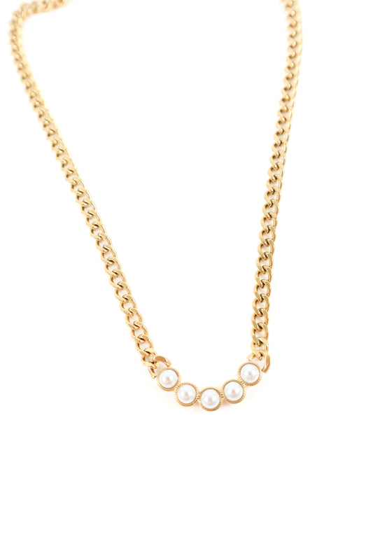 Elegant gold-plated pearl necklace for women