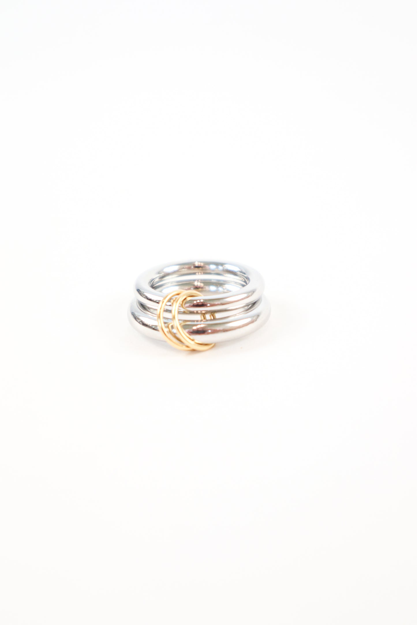 Sculptural minimalist stacking ring with polished finish