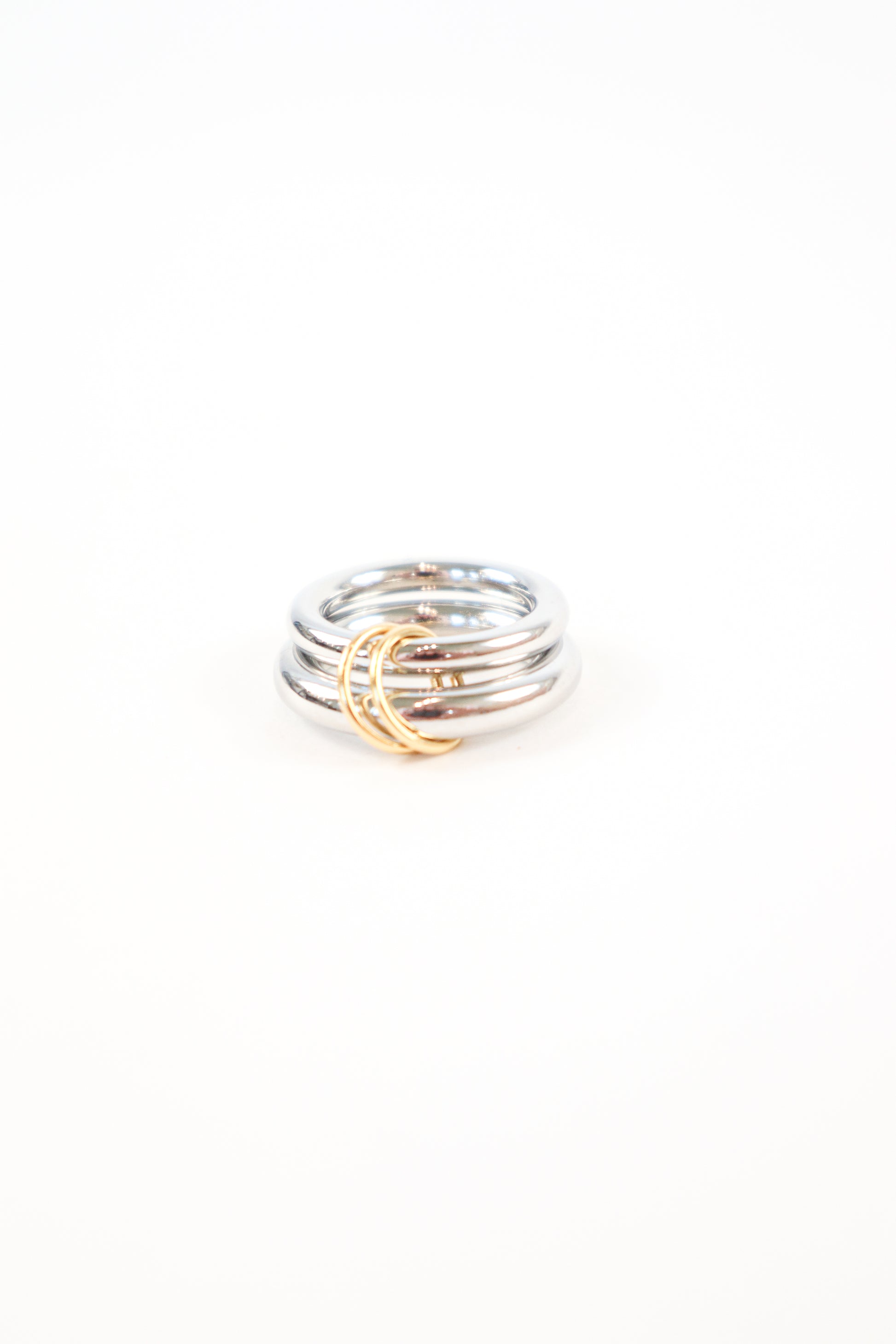 Sculptural minimalist stacking ring with polished finish
