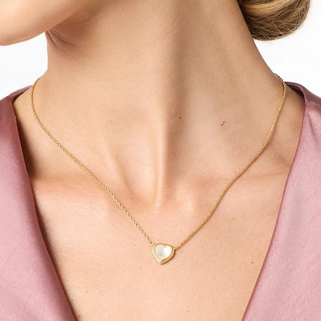 Julie Vos HeartDelicateNecklace_Pearl