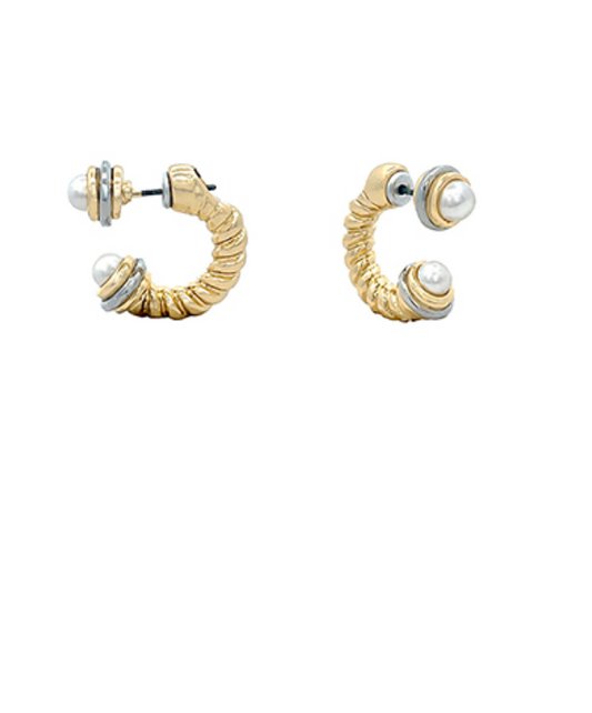 Super cute two tone modern earrings